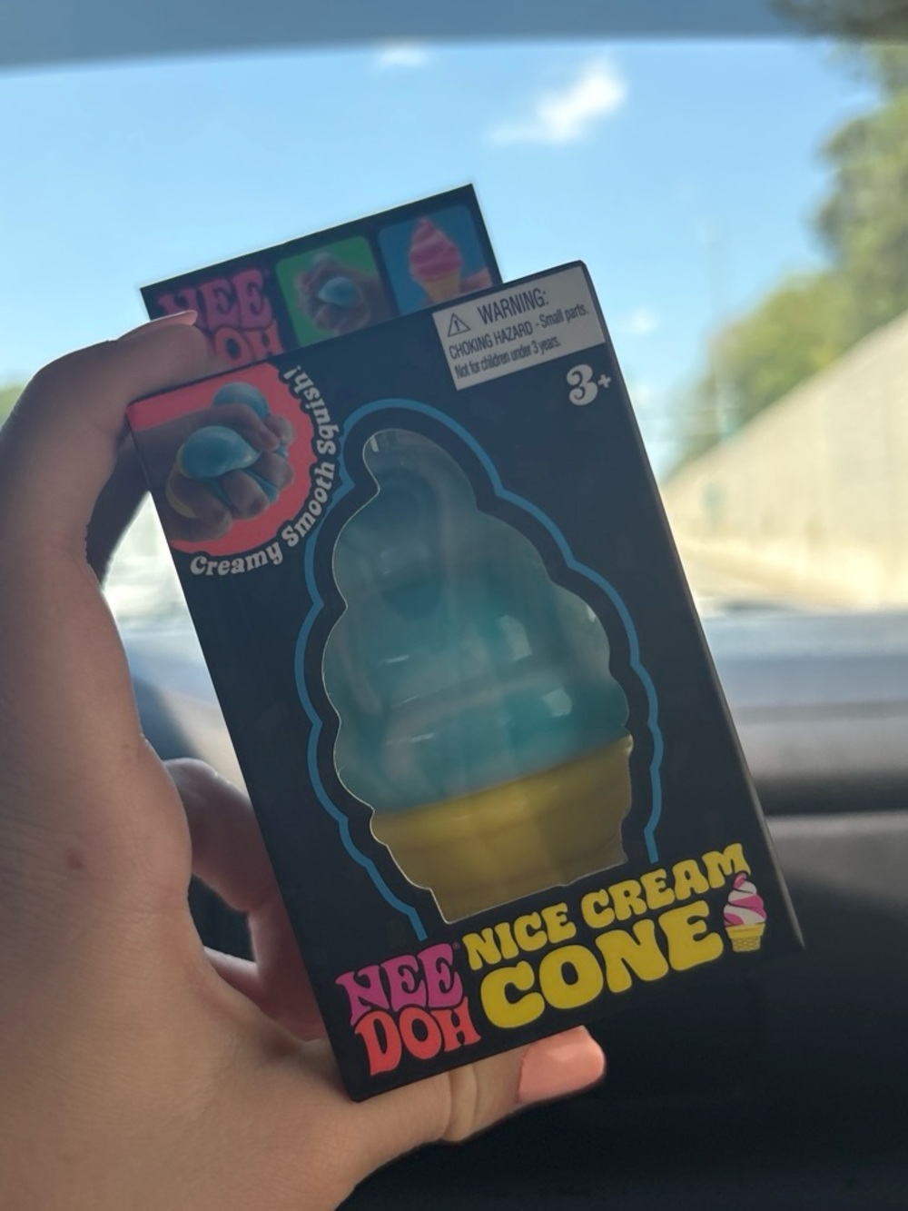 Nice Cream Cone Soft Squishy Toy - Blue & Yellow